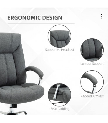 High Back Home Office Chair Computer Desk Chair w/ Arm, Swivel Wheels, Grey