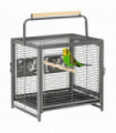 Parrot Cage Bird Carrier w/ Wooden Perch, Handle