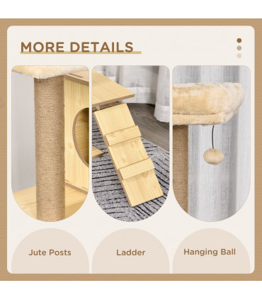 130cm Cat Tree for Indoor Cats, Multi-Level Plush Cat Tower