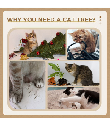 130cm Cat Tree for Indoor Cats, Multi-Level Plush Cat Tower