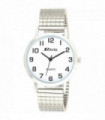 Ravel Mens Basic Classic Easy Read Silver / White Expander Bracelet Watch R0201.01.1