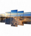 Canvas Wall Print Set Sand Beach 100 x 50 cm