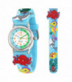 Ravel Children Girls 3D Cartoon Time Teacher Watch Blue Sea Life R1513.98