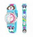 Ravel Children Girls 3D Cartoon Time Teacher Watch Blue Frenchie & Cockapoo R1513.99
