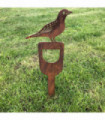 Rusty Metal Blackbird on a Spade Garden decoration