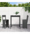 vidaXL 3 Piece Garden Bar Set Grey Solid Wood Pine