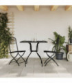 vidaXL 3 Piece Garden Dining Set Anthracite Metal Mesh