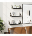 vidaXL 3 Piece Wall Shelf Set Black Engineered Wood