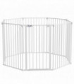 PawHut 2-in-1 Dog Pen, Safety Pet Gate, 8 Panels, for Medium Dogs, 90Hcm - White