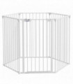 PawHut 2 in 1 Dog Pen, Safety Pet Gate, 6 Panels, for Medium Dogs, 90Hcm - White