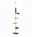 PawHut Floor-To-Ceiling Cat Tree, Height Adjustable, Black