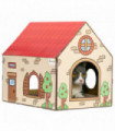 PawHut Cardboard Cat House, Recyclable Corrugate Scratcher for Indoor Cats