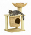 PawHut Cat Tree with Scratching Posts, Cat House, Bed, Washable Cushions