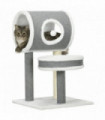 PawHut Cat Tower with Scratching Post, Cat Bed, Cat Tunnel, Toy Ball - White