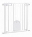 PawHut 75-82 cm Pet Safety Gate Pressure Fit Stair w/ Small Door Double Locking