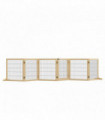 PawHut Freestanding Pet Dog Gate, Six-Panel Foldable Wooden Playpen, 432cm