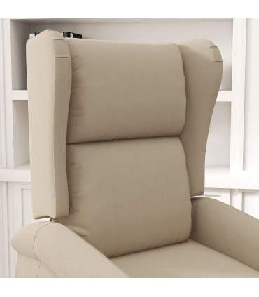HOMCOM Power Lift Chair for the Elderly Fabric Recliner Armchair w/ Remote Beige