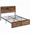 HOMCOM 4.8FT Double Bed Frame with Storage Headboard and Under Bed Storage
