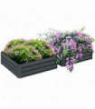 Outsunny Set of 2 Raised Garden Bed Galvanised Planter Box Easy Setup Dark Grey