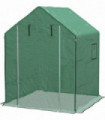 Outsunny Walk-in Greenhouse Cover Replacement with Door and Mesh Windows, Green