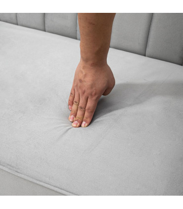 HOMCOM Convertible Sofa Futon Velvet-Touch Tufted Couch Sofa Bed Split Back Grey