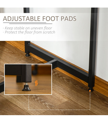 HOMCOM 3 Pieces Bar Table Set Height Table 2 Stools w/ Storage Shelf, Footrest