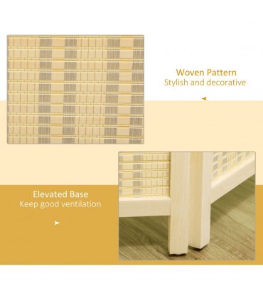 HOMCOM 4 Panel Folding Room Divider 170cm Wall Privacy Screen Protector Natural