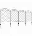 Outsunny 4PCs Decorative Garden Fencing 43in x 11.4ft Steel Border Edging Swirls