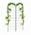 Outsunny Set of 2 Metal Trellis for Climbing Plants, Grid Design