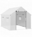 Outsunny Tunnel Greenhouse W/ UV-resistant PE Cover, Wide Door, 2 x 3(m), White