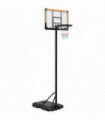 SPORTNOW Basketball Backboard Hoop Net Set System with Wheels, 182-213cm, Black