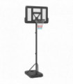 SPORTNOW Basketball Backboard Hoop Net Set with Wheels, 200-305cm, Black