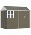 Outsunny 8x6ft Metal Garden Shed Outdoor Storage Shed w/ Doors Window, Grey