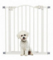 PawHut 74-80cm Adjustable Metal Pet Gate Safety Barrier w/ Auto-Close White