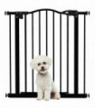 PawHut 74-80cm Adjustable Metal Pet Gate Safety Barrier w/ Auto-Close Black