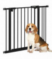 PawHut Adjustable Safety Gate w/ 1 Extensions and Four Adjustable Screws, Black