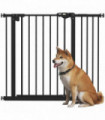 PawHut Adjustable Safety Gate w/ 1 Extensions and Four Adjustable Screws, Black