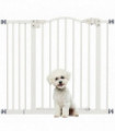 PawHut 74-100cm Adjustable Metal Pet Gate Safety Barrier w/ Auto-Close White