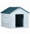 PawHut Weather-Resistant Dog House, Puppy Shelter for Medium Dogs - Blue