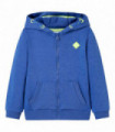 Kids' Hooded Sweatshirt with Zip Blue Melange 116