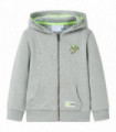 Kids' Hooded Sweatshirt with Zip Light Khaki Melange 104