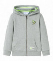 Kids' Hooded Sweatshirt with Zip Light Khaki Melange 92