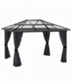 Outsunny 3 x 3.6m Aluminium Hardtop Gazebo Canopy with Polycarbonate Top