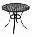 Outsunny Cast Aluminium Bistro Table with Umbrella Hole for Balcony, Black