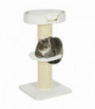 PawHut 2 Tier Cat Resting Tree with Top Basket Cushion Sisal Post Cream White