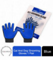 Cat And Dog Grooming Gloves 1 Pair - Blue