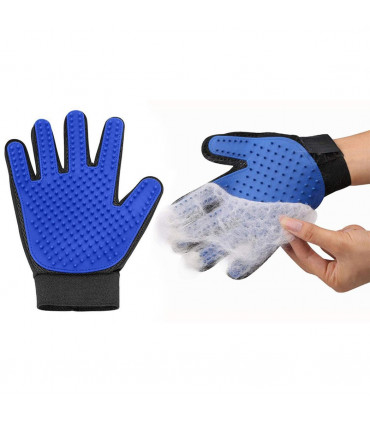 Cat And Dog Grooming Gloves 1 Pair - Blue