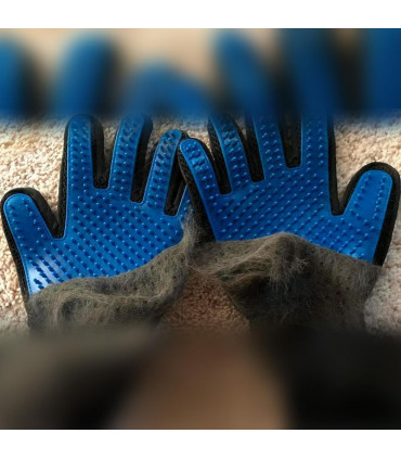 Cat And Dog Grooming Gloves 1 Pair - Blue