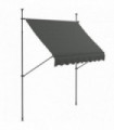 Outsunny 2.5 x 1.2m Freestanding Retractable Awning, Non-Screw Garden Awning