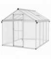 Outsunny 8x6ft Aluminium Greenhouse with/ Door Window Galvanised Base PC Panel